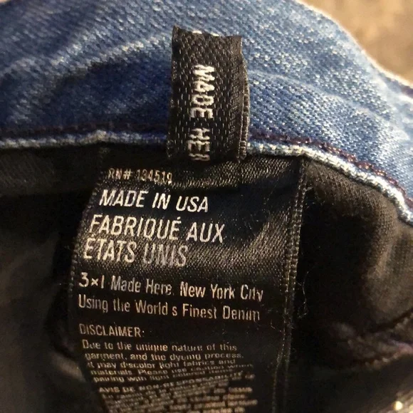 NWT 3 x 1 Designer Jeans - Picture 12 of 14